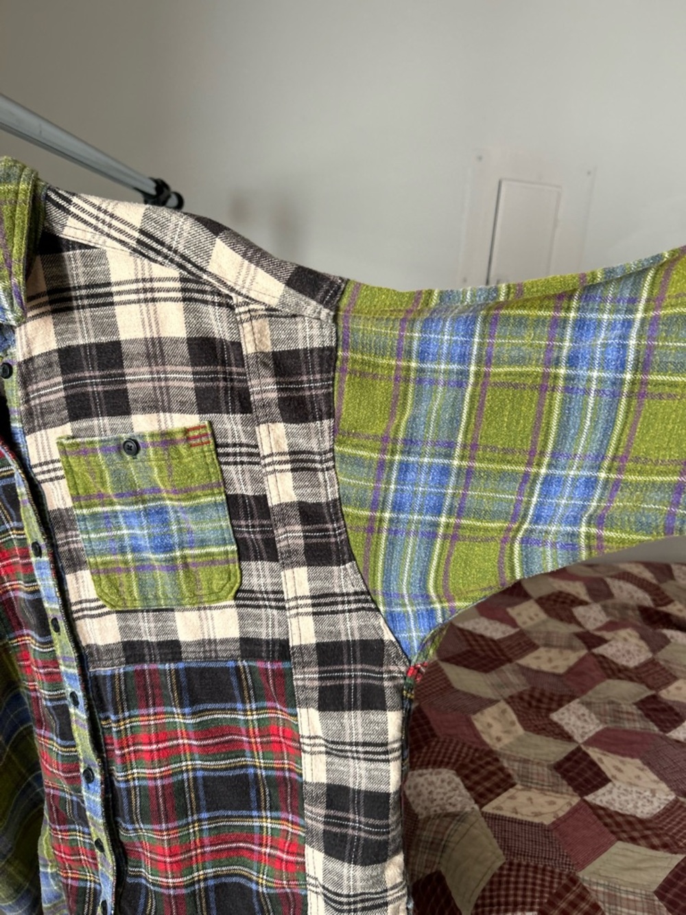 BDG Patchwork Plaid Flannel Button Down Shirt - Picture 5 of 9